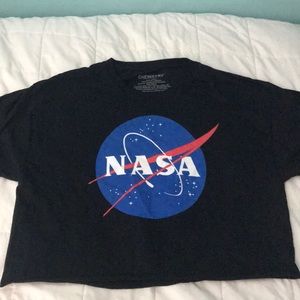 Black, cropped, NASA t-shirt